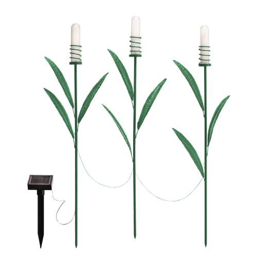 LED-es szolár lámpa - nád formájú - melegfehér - fém - 3 db / csomag
