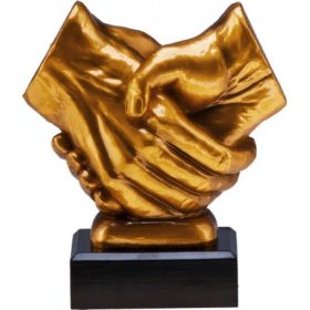 Kézfogás szobor gravírozható