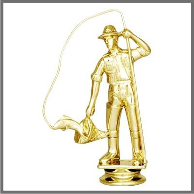 Horgász szobor (arany) márvány talppal gravírozható