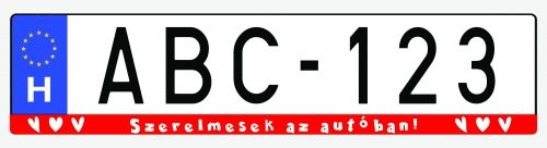 Egyedi rendszámtábla keret - Szerelmesek az autóban