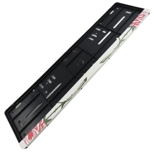 Egyedi rendszámtábla keret - Rózsa motívumos