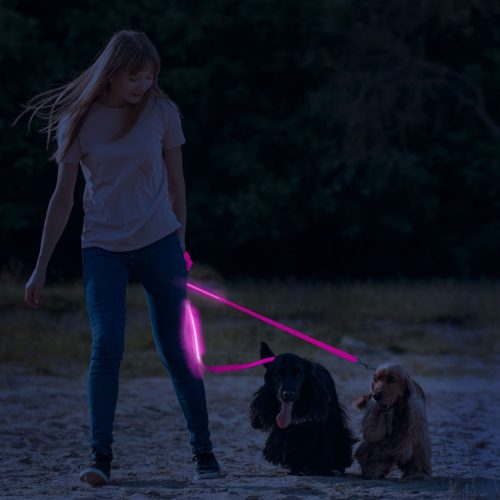 LED-es póráz (akkumulátoros) rózsaszín