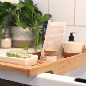 Calm Club bambusz fürdőkád tartó tálca