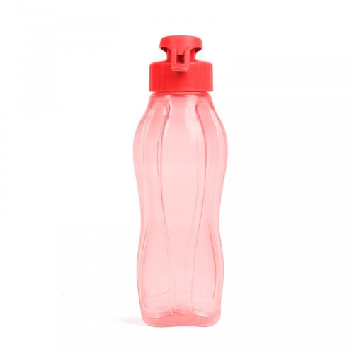 Sport kulacs - műanyag, átlátszó - 600 ml - piros és kék színben 