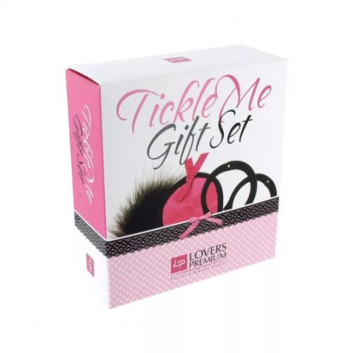 LoversPremium Tickle Me - bilincses szett (pink-fekete) 3 részes 