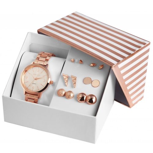 Excellanc órakészlet fülbevalókkal rose gold