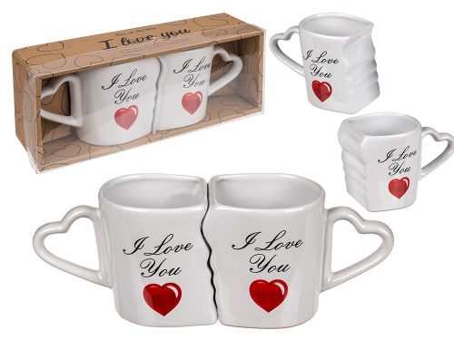 Dupla bögre "I Love You" felirattal
