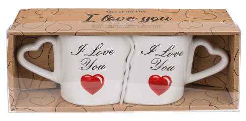 Dupla bögre "I Love You" felirattal