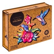 UNIDRAGON fából készült kirakós állat - COLIBRI- 200db - 38X29 cm