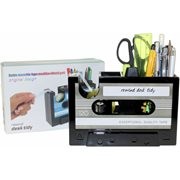 Retro kazettás szalag adagoló és asztali tároló fekete