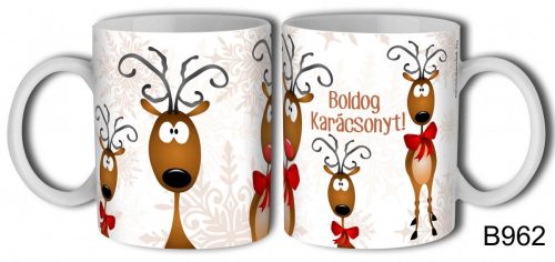 Karácsonyi bögre - Rénszarvasos 3dl