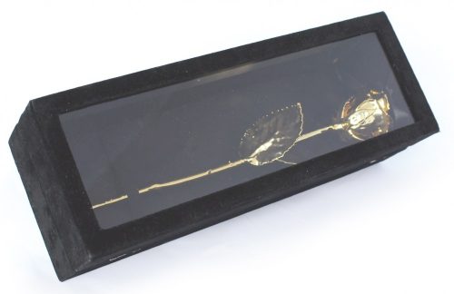 Golden Rose, 24K aranyozott rózsa fekete dobozban - Örök aranyozott rózsa