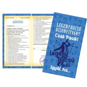 Legénybúcsú csak pasik bizonyítvány