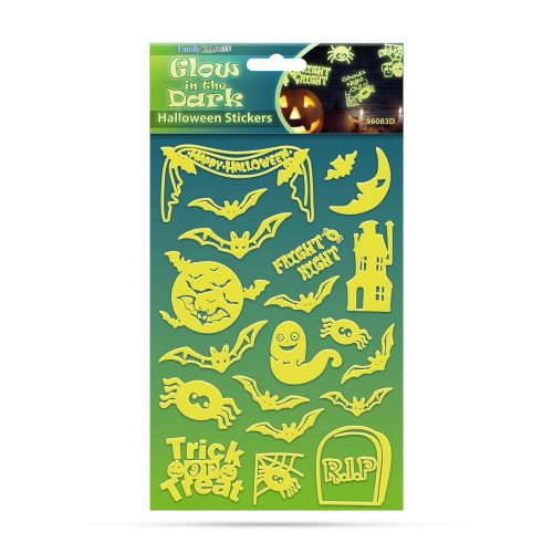 Halloween-i foszforeszkáló matrica 2ív/csomag