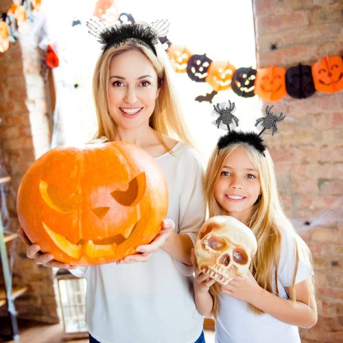 Halloween-i hajráf -  csillogós pók