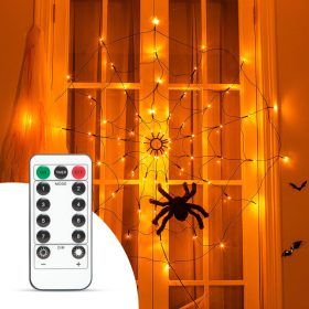 Halloween-i pókháló fényfüggöny pókkal - 60db LED
