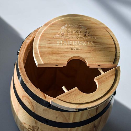 Asztali csapos whiskys hordó fából