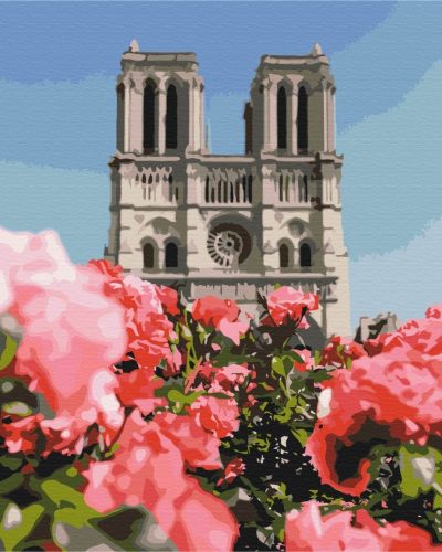 Notre Dame-i katedrális - Számfestő készlet kereten 40X50