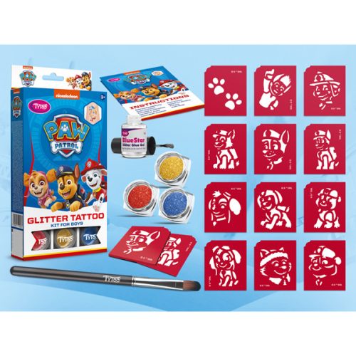 Mancs őrjárat csillámtetoválás szett fiús