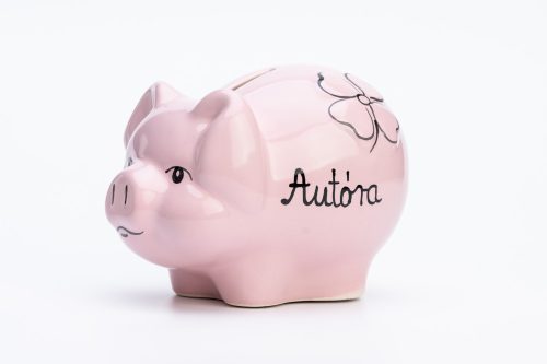 Kerámia malacpersely "autóra" felirattal