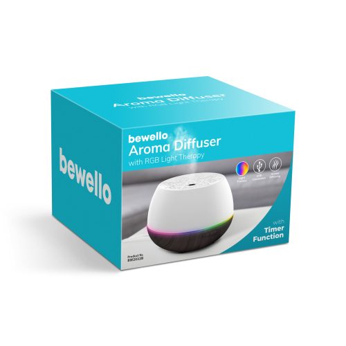 Fényterápiás aroma diffúzor - fehér - 160ml