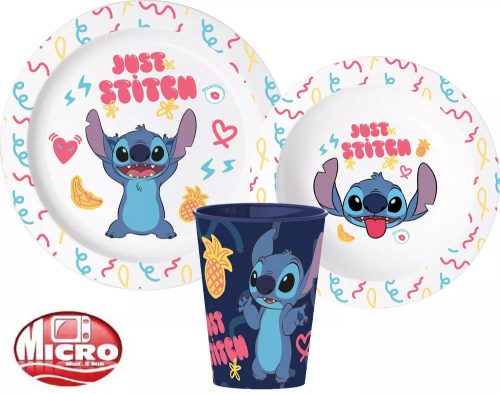 Lilo és Stitch Palms étkészlet, micro műanyag szett, pohárral 260 ml