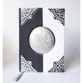 Bőr borítású napló - fekete-fehér II. A5