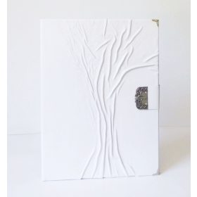 Bőr hajtogatós mappa - fehér I. A4