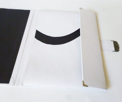 Bőr hajtogatós mappa - fehér I. A4