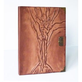 Bőr hajtogatós mappa - barna A4