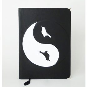 Bőr borítású napló - fekete-fehér A4