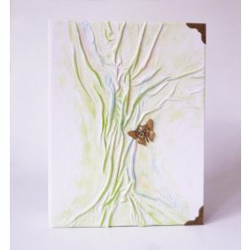 Bőr fotóalbum fehér-zöld A5