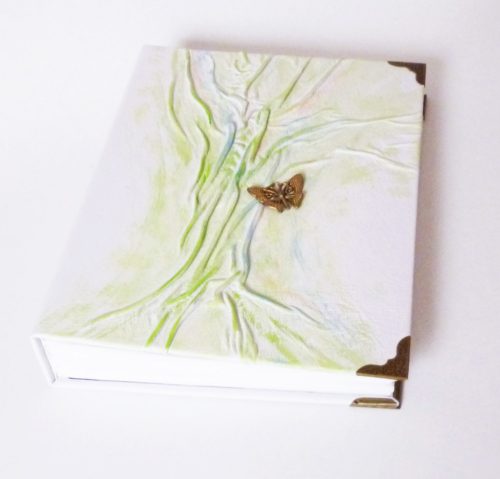 Bőr fotóalbum fehér-zöld A5