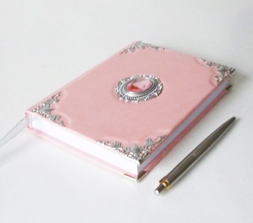 Bőr borítású napló - rózsaszín I. A6