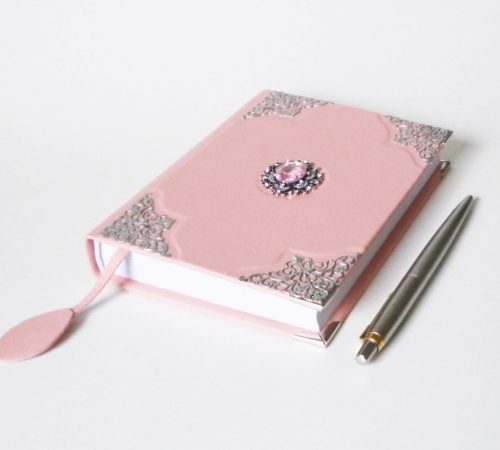 Bőr borítású napló - rózsaszín II. A6
