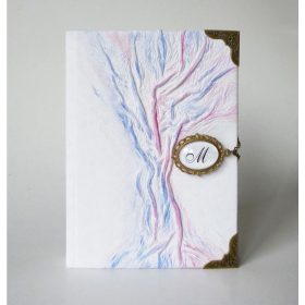 Bőr borítású napló - fehér A6