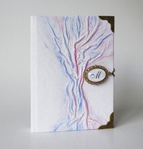 Bőr borítású napló - fehér A6