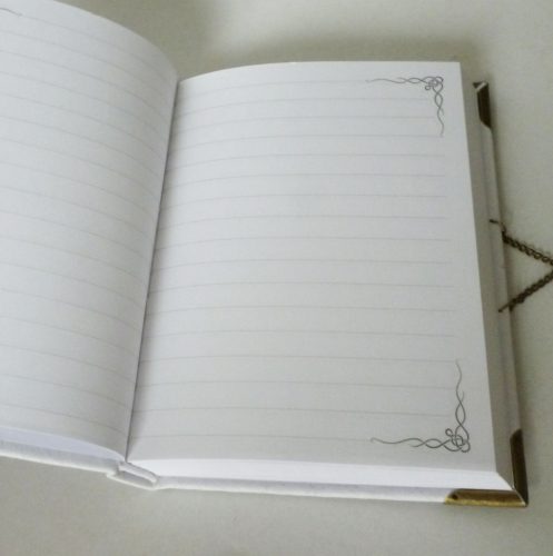 Bőr borítású napló - fehér A6