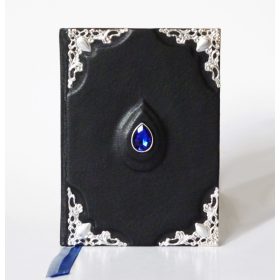 Bőr borítású napló - fekete A6