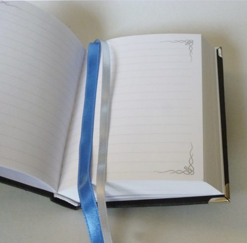 Bőr borítású napló - fekete A6