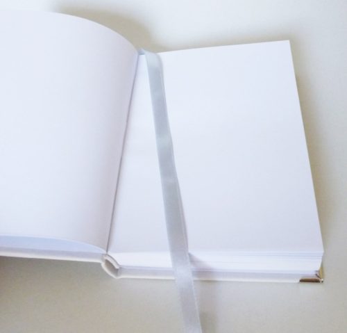 Bőr borítású napló - fehér-ezüst