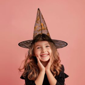   Halloween-i boszorkány kalap - 4 szín, poliészter - 38 x 34 cm