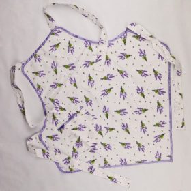 Kézműves felnőtt kötény levendula mintás